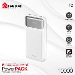 Power Bank baterija Prenosiva baterija Fantech T2 10000mAh QC, PD, 22.5W beli.