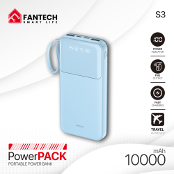 Power Bank baterija Prenosiva baterija Fantech S3 10000mAh, 10W plavi.