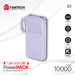 Power Bank baterija Prenosiva baterija Fantech S3 10000mAh, 10W ljubicasti.
