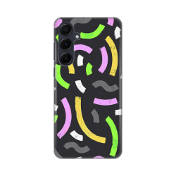 Silikonska futrola print za Samsung A556 Galaxy A55 5G Happy Lines gray.