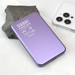 Power Bank baterija prenosiva baterija Magsafe PD W52 5000mAh ljubicasta.