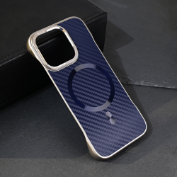 Futrola Magsafe Carbon za iPhone 16 Pro plava.