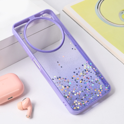 Futrola Frame Glitter za Xiaomi Redmi 14C ljubicasta.