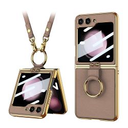 Futrola GOLD EDGE za Samsung F741B Galaxy Z Flip 6 5G braon (GKK case) (MS).