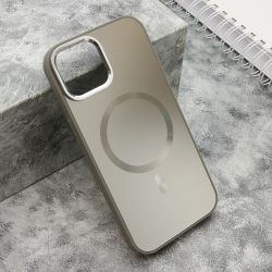 Futrola COLOR METAL MagSafe za iPhone 15 srebrna (MS).