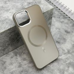 Futrola COLOR METAL MagSafe za iPhone 13 (6.1) srebrna (MS).
