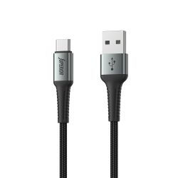 USB data kabl Superior SU-K104 pleteni Fast 27W 3A USB A na Type C 1m crni (MS).