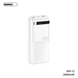 Power Bank baterija prenosiva baterija REMAX Piloteer Series RPP-72 20W+22.5W Fast Charging 20000mAh beli.