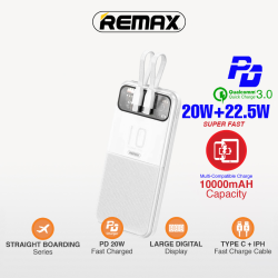Power Bank baterija prenosiva baterija REMAX Stervui Series RPP-619 PD 20W+ QC 22.5W 10000mAh beli.