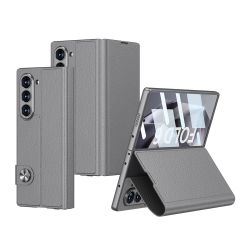 Futrola LEATHER za Samsung Galaxy Z Fold 6 5G siva (GKK case) (MS).