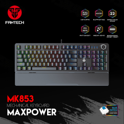 Tastatura Mehanicka Gaming Fantech MK853 RGB Maxpower crna (Blue switch).