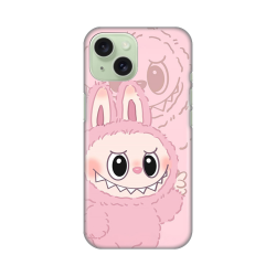 Silikonska futrola print za iPhone 15 La Bubu Pink.
