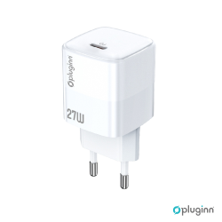 Kucni punjac Pluginn PI-D73-27w, PD 3.0, PPS, 27W sa PD Type C kablom beli CE.