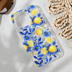 Futrola print Magsafe za iPhone 15 Pro 6.1 Mediteran Lemon.