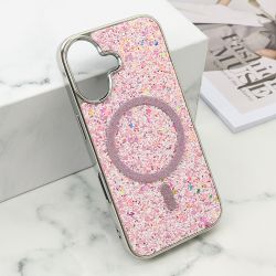 Futrole GLAM GLOW MagSafe za iPhone 16 (6.1) roze (MS).