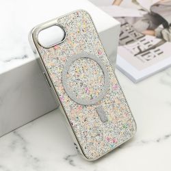 Futrole GLAM GLOW MagSafe za iPhone 16e srebrna (MS).