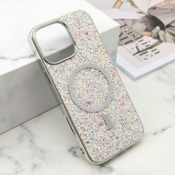 Futrole GLAM GLOW MagSafe za iPhone 16 Pro Max (6.9) srebrna (MS).