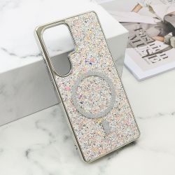 Futrole GLAM GLOW MagSafe za Samsung S938 Galaxy S25 Ultra 5G srebrna (MS).