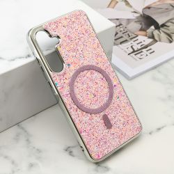 Futrole GLAM GLOW MagSafe za Samsung A556 Galaxy A55 5G roze (MS).