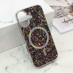 Futrole GLAM GLOW MagSafe za iPhone 16 (6.1) crna (MS).