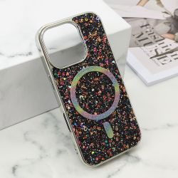 Futrole GLAM GLOW MagSafe za iPhone 16 Pro (6.3) crna (MS).