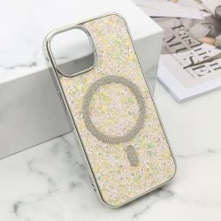 Futrole GLAM GLOW MagSafe za iPhone 15 siva (MS).