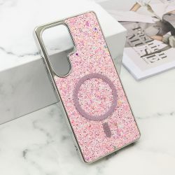 Futrole GLAM GLOW MagSafe za Samsung S938 Galaxy S25 Ultra 5G roze (MS).