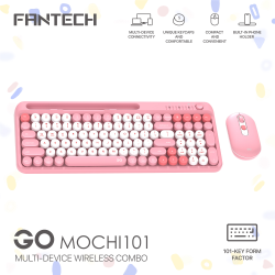 Combo mis tastatura wireless Fantech WK-899 GO mochi101 pink.
