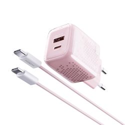 Kucni punjac Moxom MX-HC206 18W FAST Type C na Type C pink (MS).