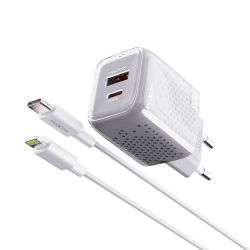 Kucni punjac Moxom MX-HC206 18W FAST Type C na lightning sivi (MS).