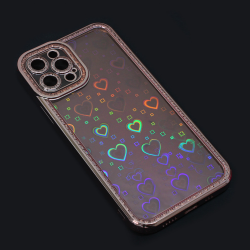Futrola Heart IMD za iPhone 12 Pro Max 6.7 roze.
