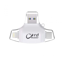 Citac kartica SD microSD na Type C Lightning USB 2.0 JWD-84 beli.