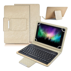 Futrola sa Bluetooth Tastaturom Leather za Tablet 10" Univerzalna zlatna.