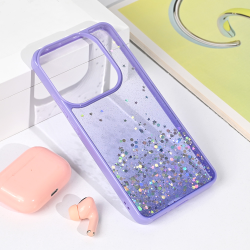 Futrola Frame Glitter za Xiaomi Redmi Note 14 5G ljubicasta.
