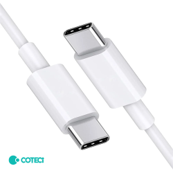 Data kabl Coteci 32117 5A 60W 40 Gps PD Type C na Type C beli 1m.
