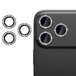 Zastita za kameru Diamond za iPhone 17 Pro crna.