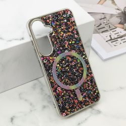 Futrola GLAM GLOW MagSafe za Samsung S921 Galaxy S24 5G/Samsung S931 Galaxy S25 5G crna (MS).
