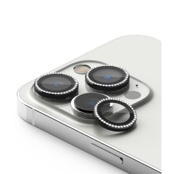 Folija za zastitu kamere DIAMOND za iPhone 16 Pro (6.3)/16 Pro Max (6.9) crna (MS).