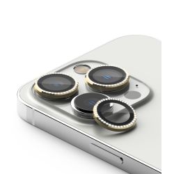 Folija za zastitu kamere DIAMOND za iPhone 16 Pro (6.3)/16 Pro Max (6.9) zlatna (MS).