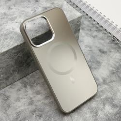 Futrola COLOR METAL MagSafe za iPhone 15 Pro Max (6.7) srebrna (MS).