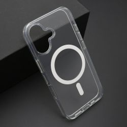 Futrola COLOR FRAME MagSafe za iphone 16 (6.1) srebrna (providna) (MS).