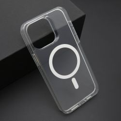 Futrola COLOR FRAME MagSafe za iPhone 15 Pro Max (6.7) srebrna (providna) (MS).