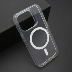 Futrola COLOR FRAME MagSafe za iPhone 15 Pro (6.1) srebrna (providna) (MS).