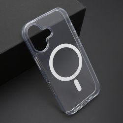 Futrola COLOR FRAME MagSafe za iPhone 17 srebrna (providna) (MS).