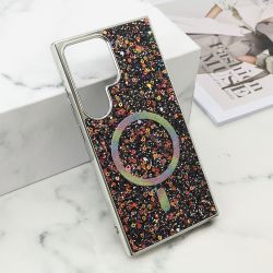 Futrola GLAM GLOW MagSafe za Samsung S928 Galaxy S24 Ultra 5G crna (MS).