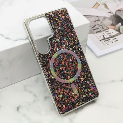 Futrola GLAM GLOW MagSafe za Samsung S938 Galaxy S25 Ultra 5G crna (MS).