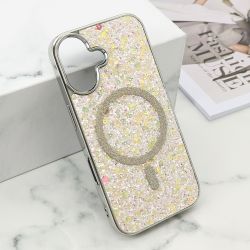Futrola GLAM GLOW MagSafe za iPhone 16 (6.1) zlatna (MS).