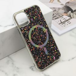 Futrola GLAM GLOW MagSafe za iPhone 11 (6.1) crna (MS).