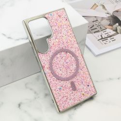 Futrola GLAM GLOW MagSafe za Samsung S928 Galaxy S24 Ultra 5G roze (MS).