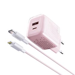 Kucni punjac Moxom MX-HC206 18W FAST PD 20W Type C na lightning pink (MS).